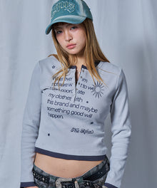 sqnz fake layered henley star l/s tee / 長袖 プリント ヘンリー フェイクレイヤード ツートーン ライトグレー