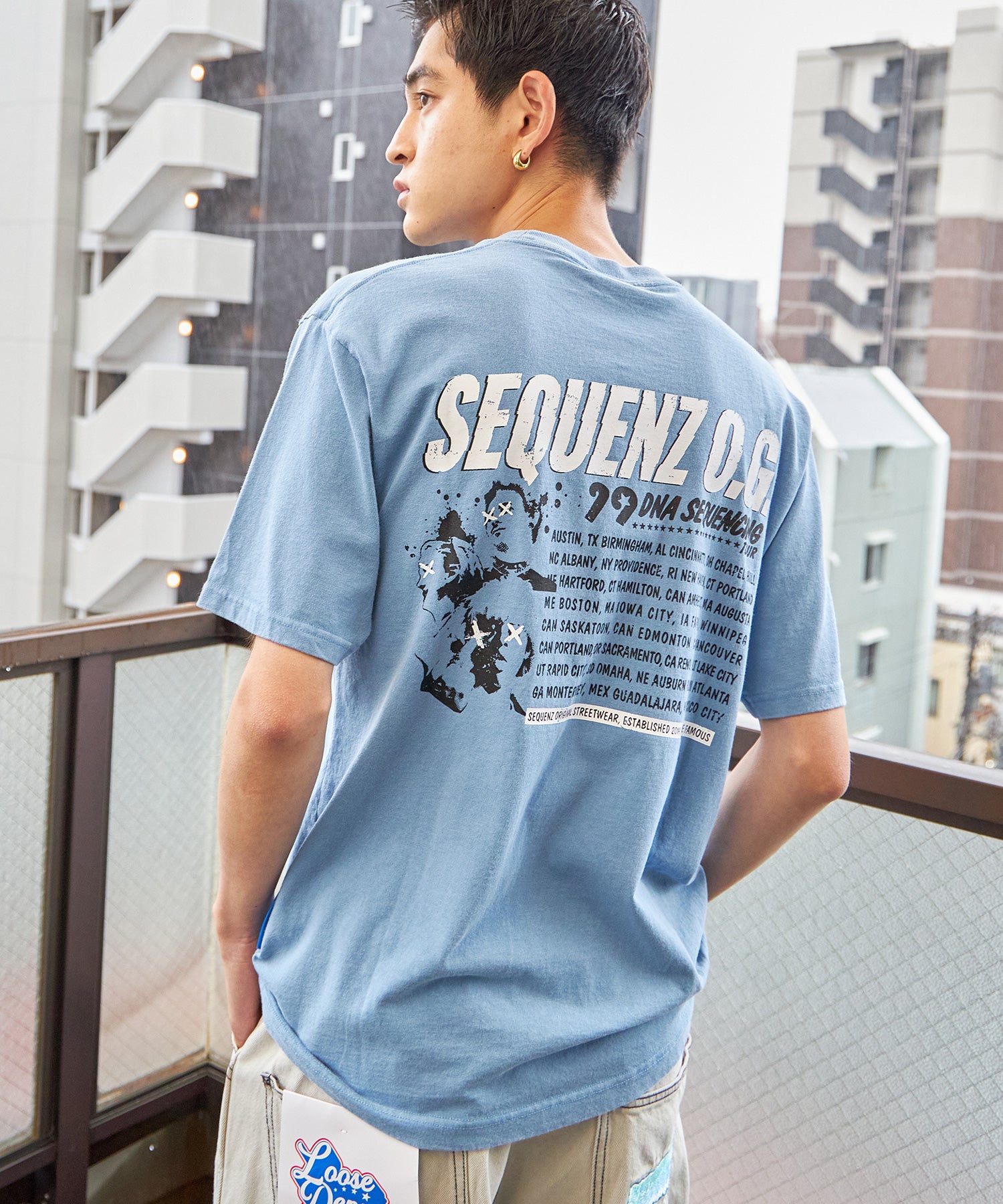 SEQUENZ TOUR FADE S/S TEE / 半袖Tシャツ クルーネック ブランドロゴ ツアーT バックプリント ハードバイオ スカイブルー  – NAVAL Online Store