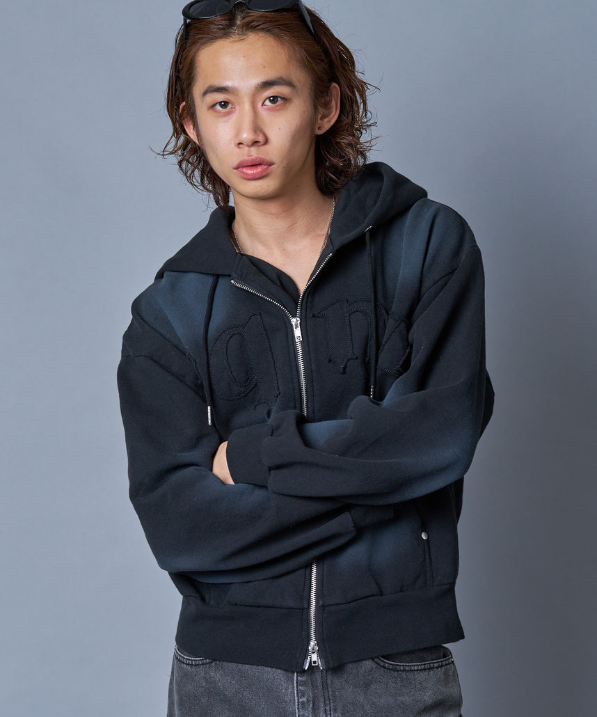 SEQUENZ（シークエンズ）】sqnz washed wappen zip p/k / スタッズ
