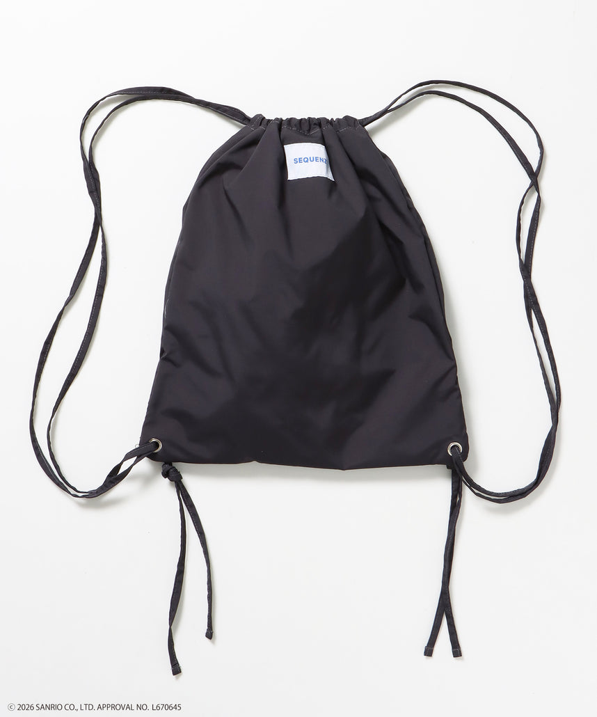 HK KITTY DAILY KNAPSACK / ナップサック バック 雑貨 ２WAY プリント リバーシブル ユニセックス ブラック