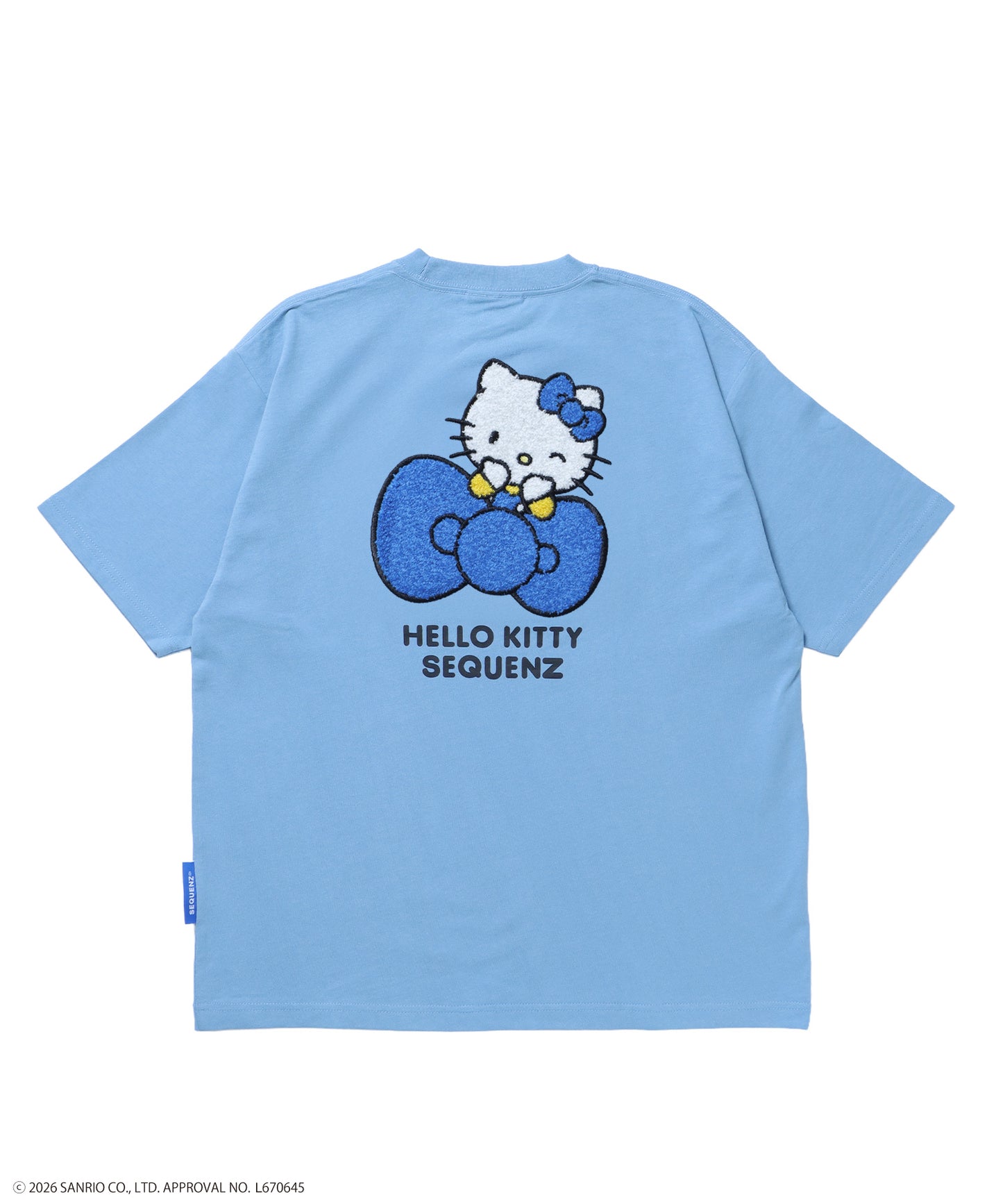 HK EMBROIDERY KITTY TEE / ハローキティ キティちゃん 半袖 クルーネック プリント ワンポイント 刺繍 ブルーグレー