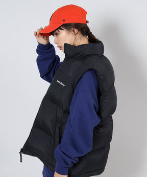【BEN DAVIS(ベンデイビス)】 BD PUFFER VEST / ワンポイント刺繍 シンプル フェイクダウン 中綿ベスト パファーベスト ブラック