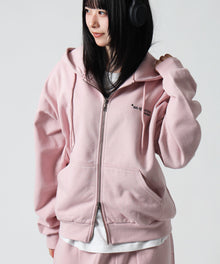※WEB限定 / es HOMEロゴ裏起毛ジップパーカー / sqnzU basic logo zip p/k ピンク