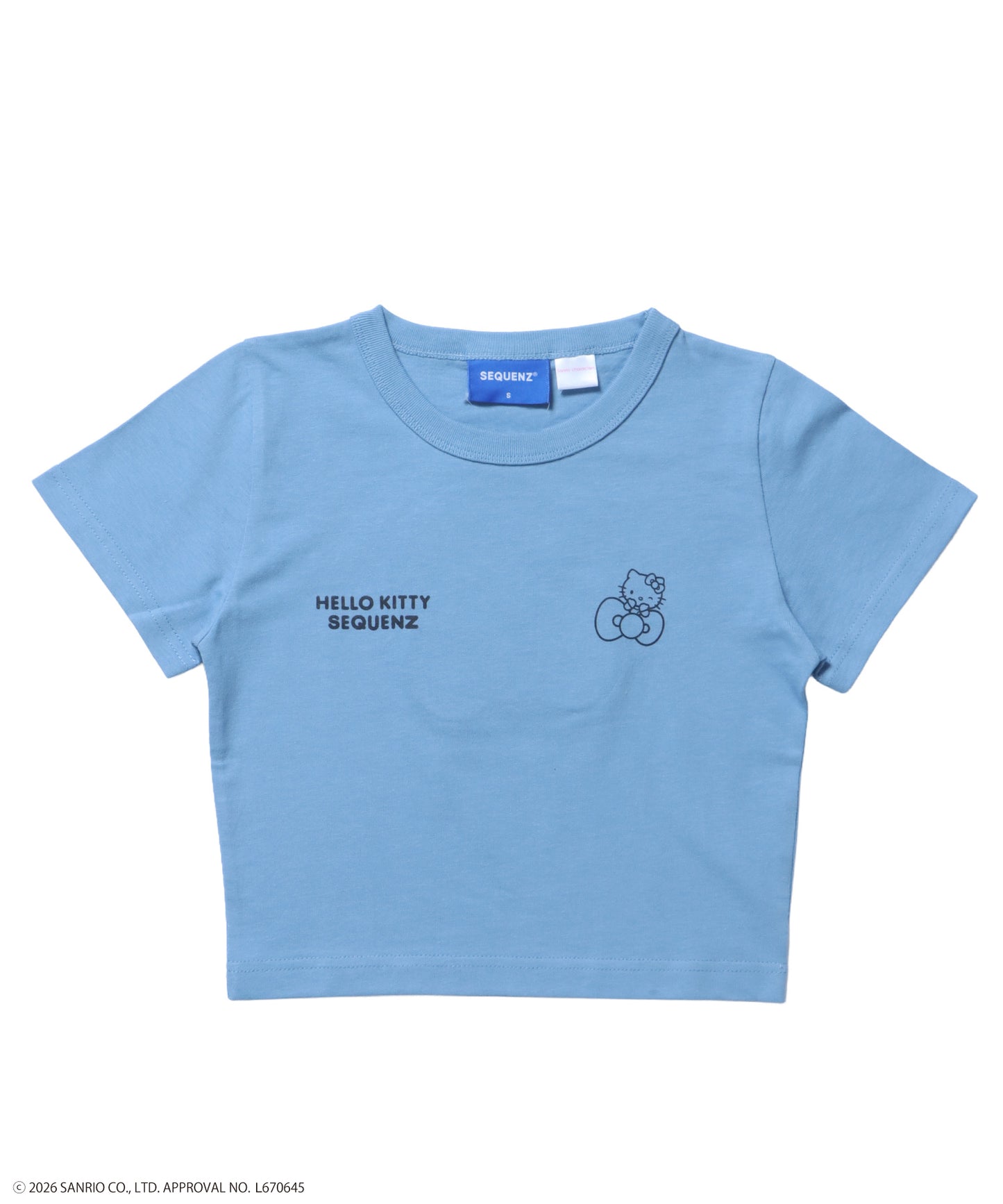 HK EMBROIDERY KITTY TEE / ハローキティ キティちゃん 半袖 クルーネック プリント ワンポイント 刺繍 ブルーグレー