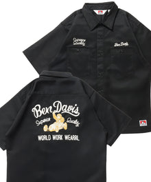RACER S/S WORK SHIRT / 半袖 シャツ ワーク レギュラーカラー ボックスシルエット ブラック
