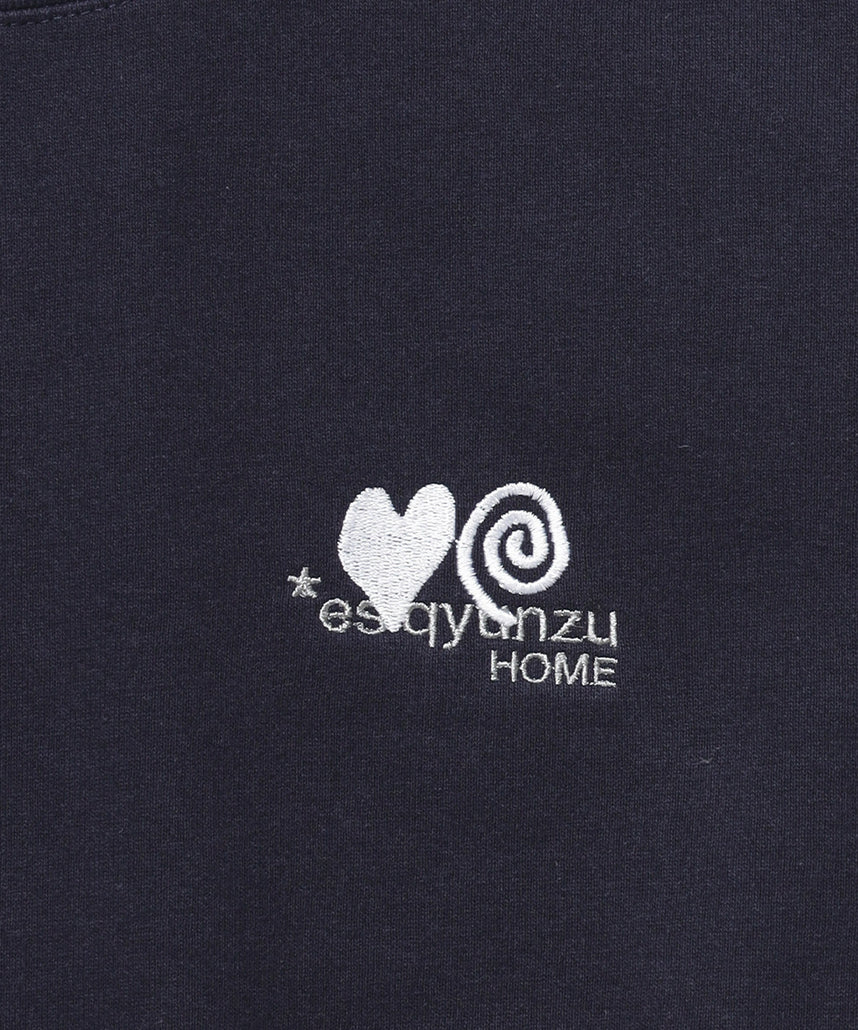 ※WEB限定  サークルハート刺繍裏起毛スウェット / sqnzU basic logo c/n ネイビー