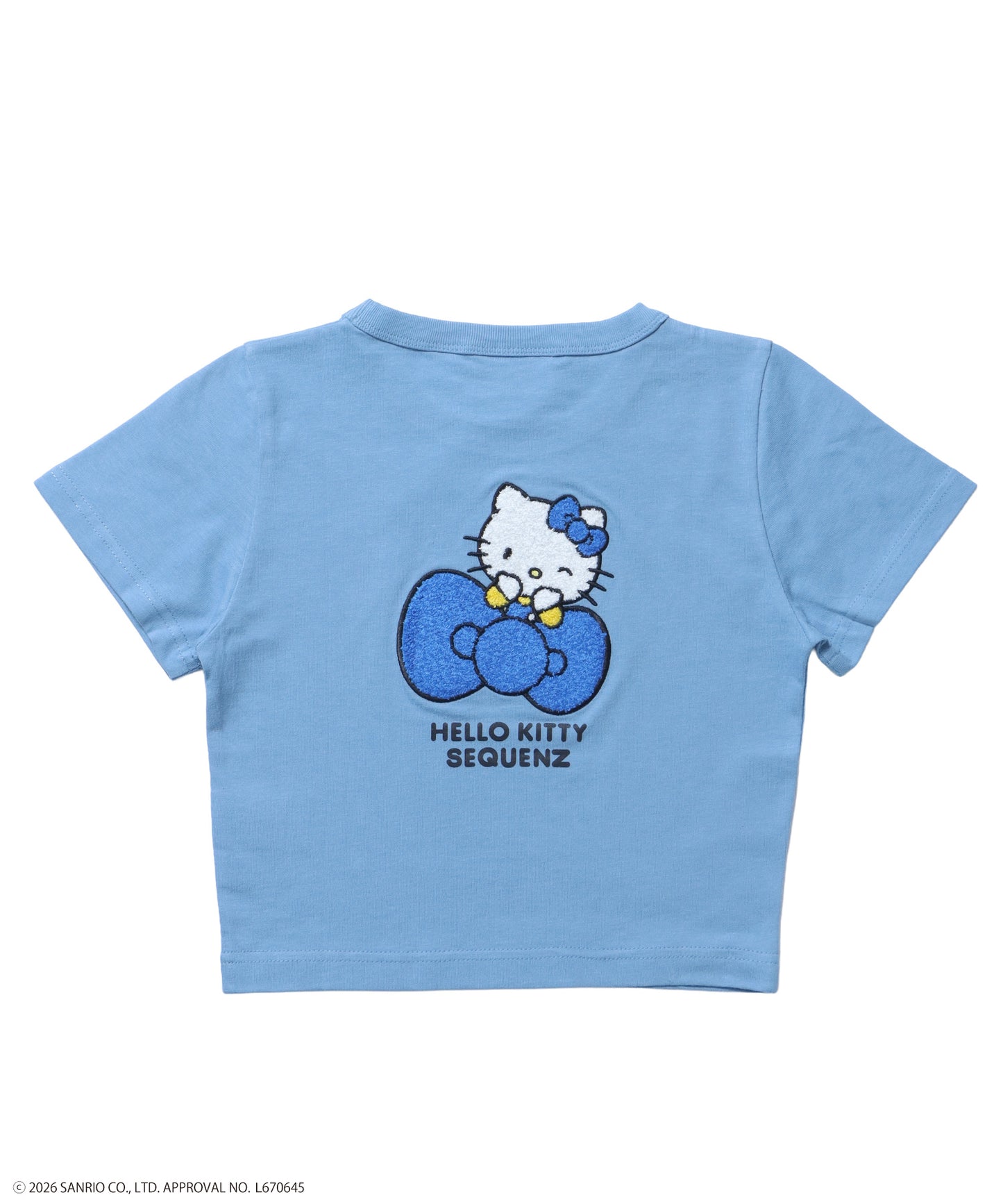 HK EMBROIDERY KITTY TEE / ハローキティ キティちゃん 半袖 クルーネック プリント ワンポイント 刺繍 ブルーグレー