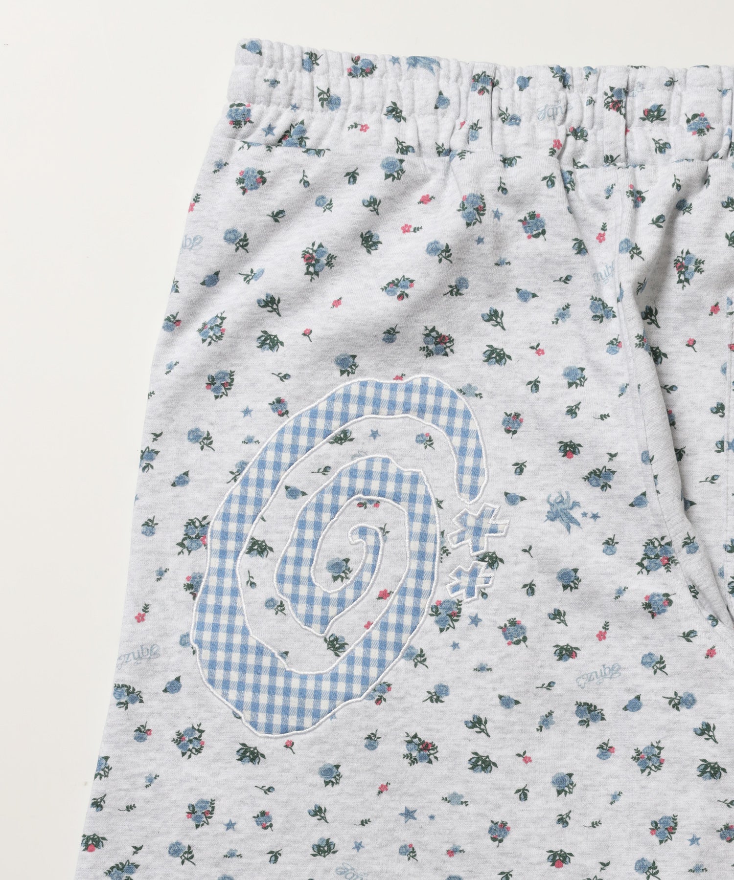 ※WEB限定 / ギンガムドットロゴスウェットパンツ / sqnzU spiral applique sweat pants