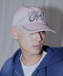※WEB限定 / ラインストーンロゴキャップ / sqnz studs cap ライトピンク