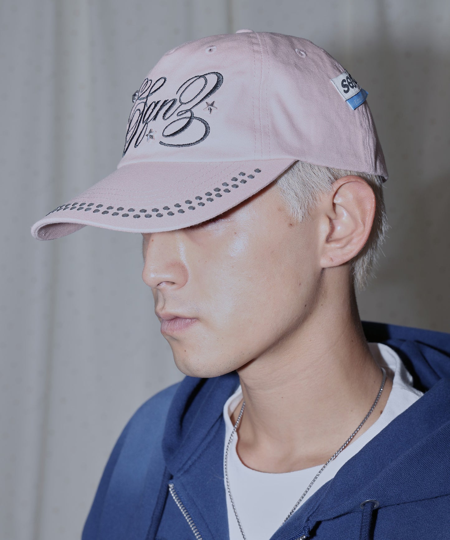 sqnz studs cap / キャップ 帽子 スタッズ 刺繍 ライトピンク
