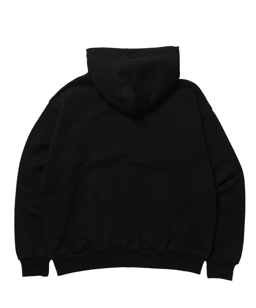 ≪予約商品≫※WEB限定 / アソートまたぎジップパーカー / sqnz logo applique zip p/k ブラック