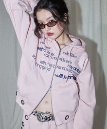 sqnz eyelet zip pk / ジップパーカー スタッズ フーディ ハトメ 裏起毛≪SET UP着用可能≫ ピンク