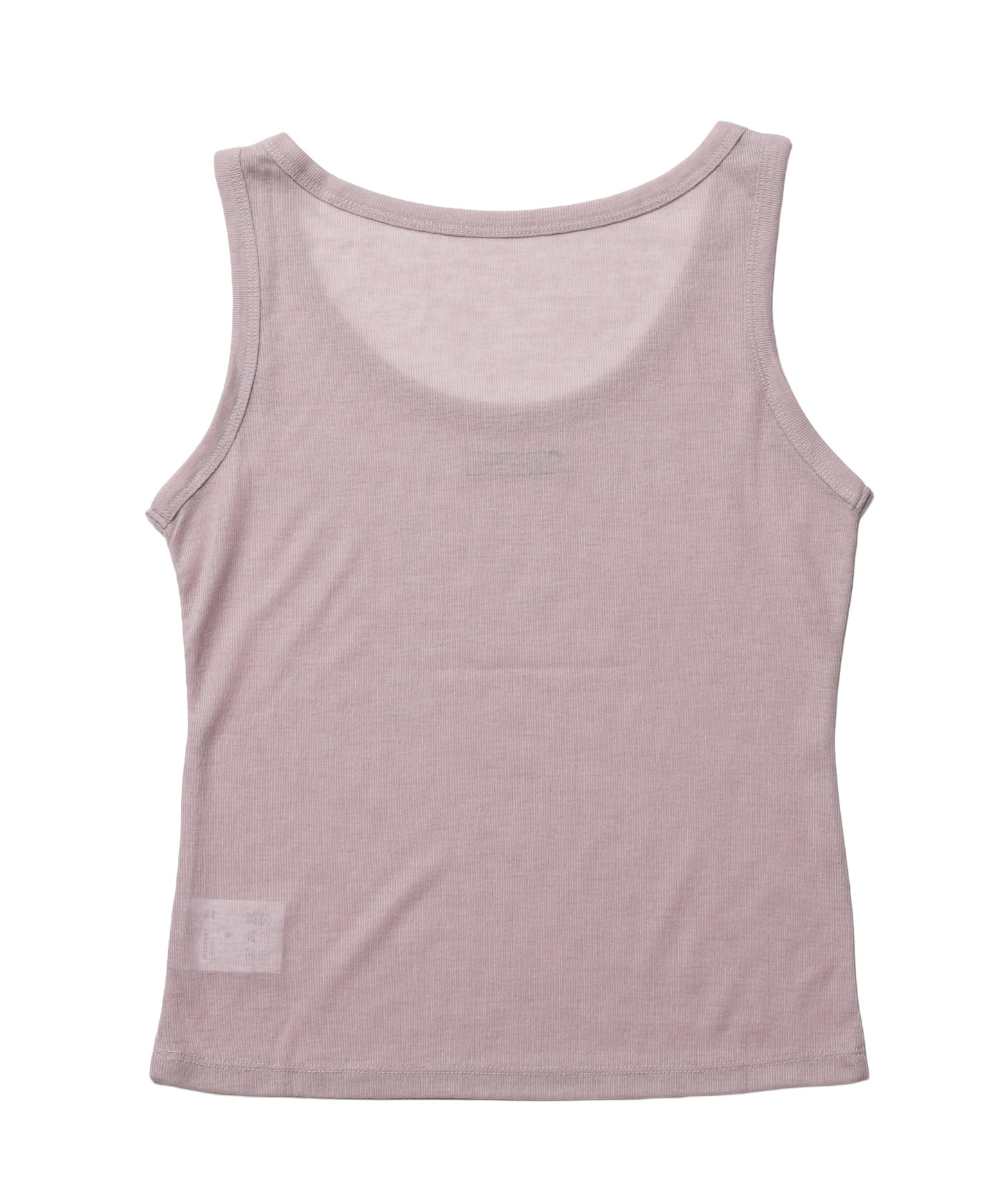sqnz sheer layered tank / レディース シアー レイヤード ピスネーム メタルプレート タンクトップ クルーネック ライトピンク