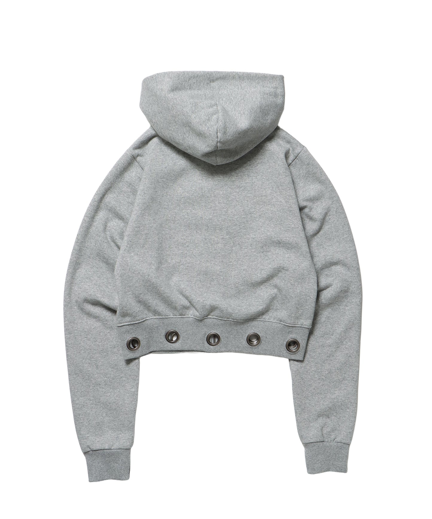 sqnz eyelet fit zip pk / レディース ジップパーカー フーディ ハトメ スタッズ ダフルジップ 裏起毛≪SET UP着用可能≫ グレー