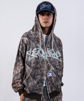 《一部予約商品》FADE ZIP P/K /フェード フルジップ オーバーサイズ ヴィンテージライク センターロゴ 裏毛 柄81 ≪SET UP着用可能≫