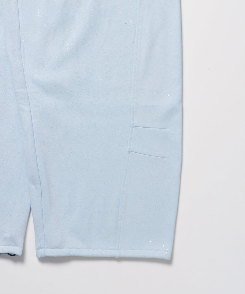 sqnz glitter sweat pants / グリッター スウェットパンツ ラインストーン ドローストリング ポケット 裏起毛 【セットアップ着用可能】 スカイブルー