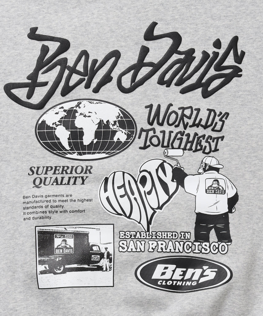 TAGGING ZIP HOODIE / ジップパーカー フード タグ 刺繍 裏起毛 ユニセックス グレー