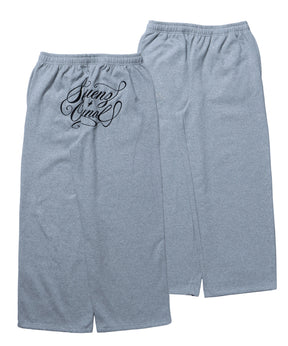 SQNZ GLITTER SWEAT PANTS / グリッター ラインストーン スウェットパンツ ドローコード 裏起毛 【セットアップ着用可】 グレー