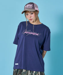 ※WEB限定 / ユニセックス / 星モチーフ半袖Tシャツ / sqnz star new logo tee / ネイビー