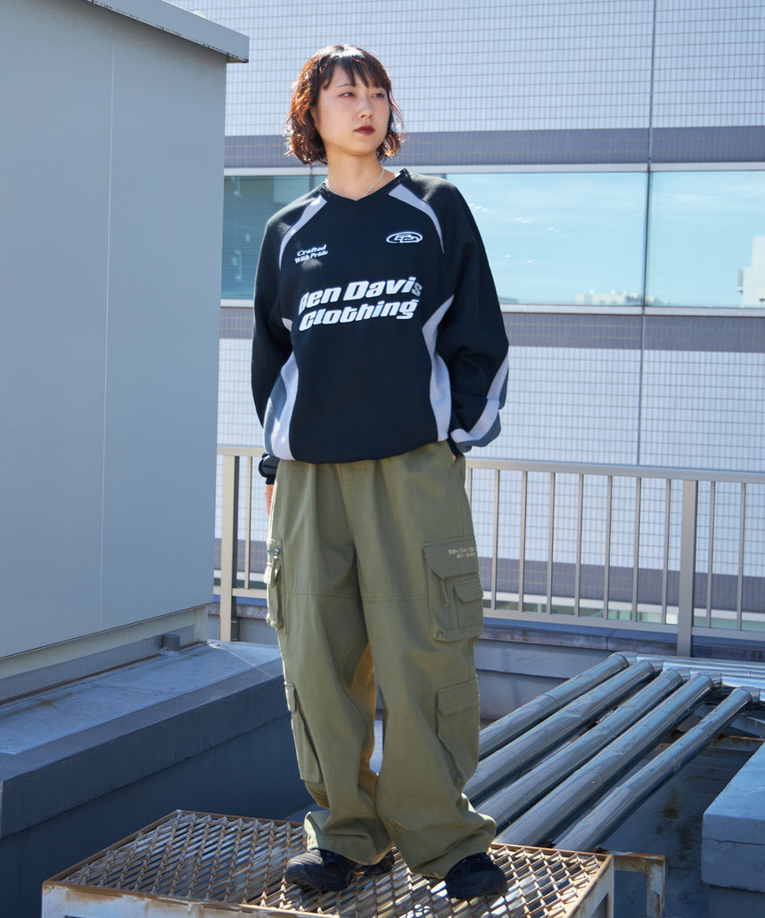 RUNNERS SWEATSHIRT / ドローコード シティガール シティボーイ ブロークコア ゲームシャツ 裏起毛 ブラック