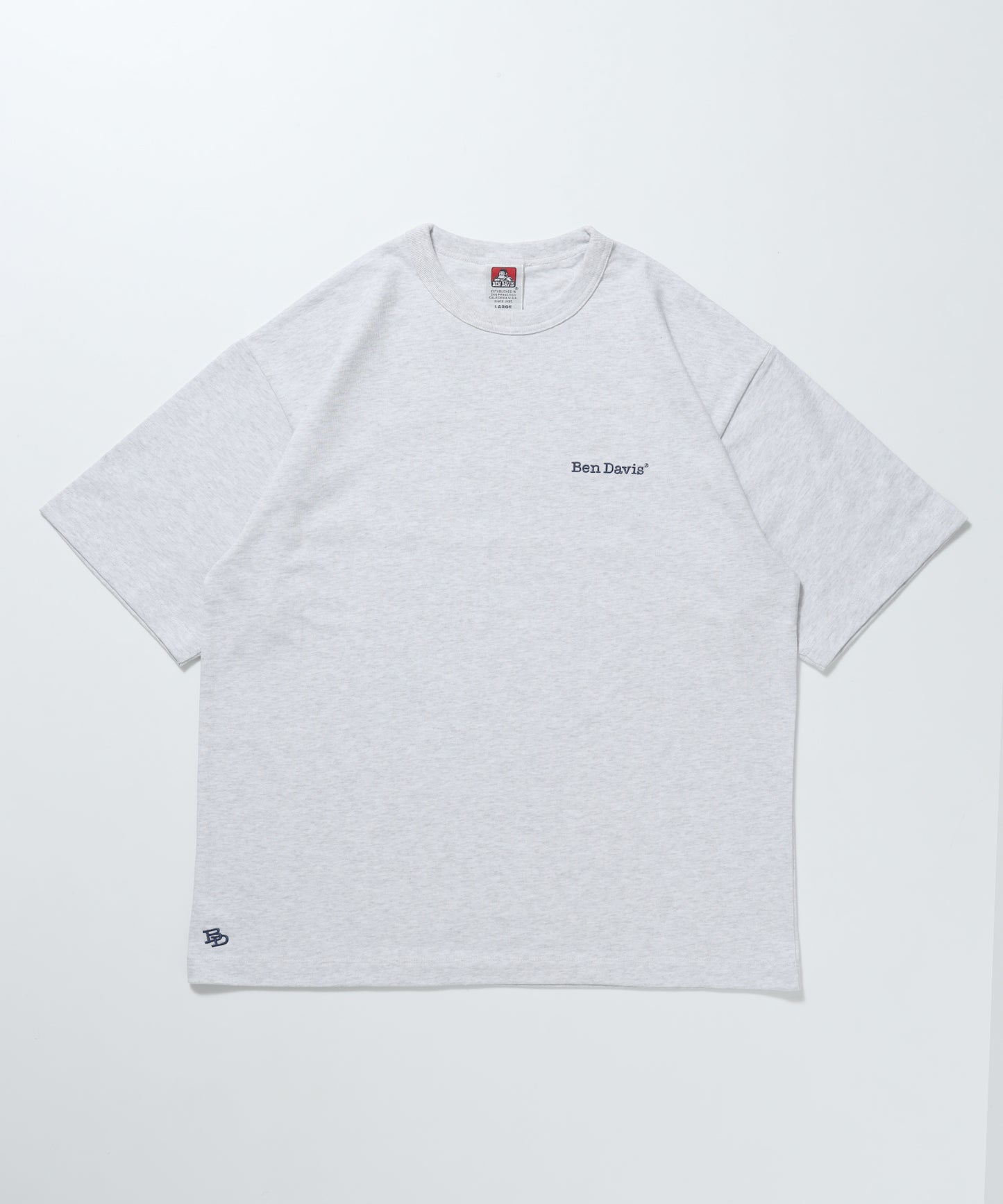 【BEN DAVIS（ベンデイビス）】NAVAL別注 エクストラヘビーオーバーT / 半袖 Tシャツ ワンポイント ブランドロゴ 刺繍 オフホワイト