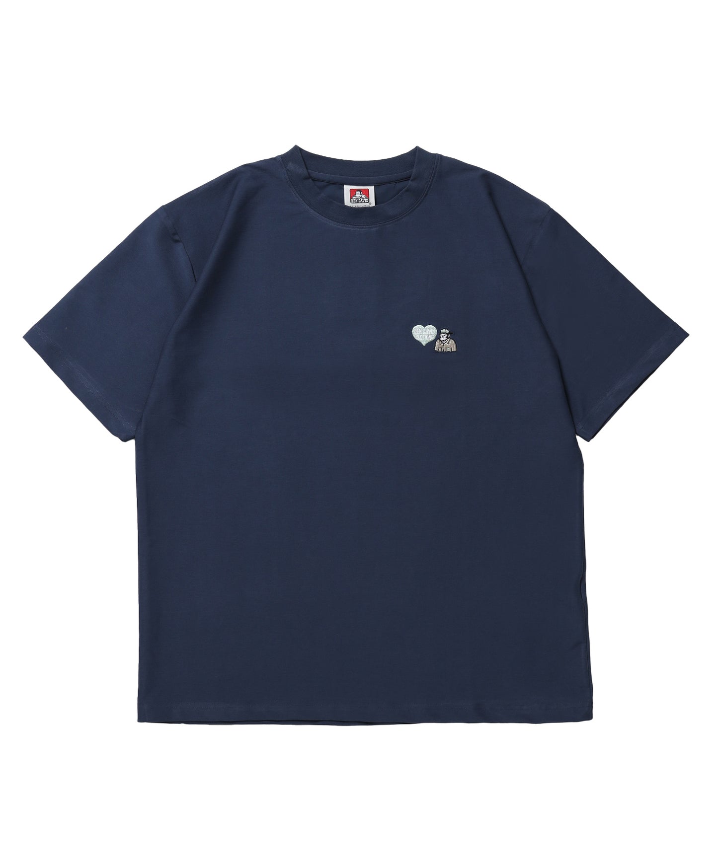COOLER GORILLA EMB TEE / 接触冷感 オーバーサイズ 半袖 Tシャツ クルーネック 刺繍 ワンポイント プリント ユニセックス ネイビー