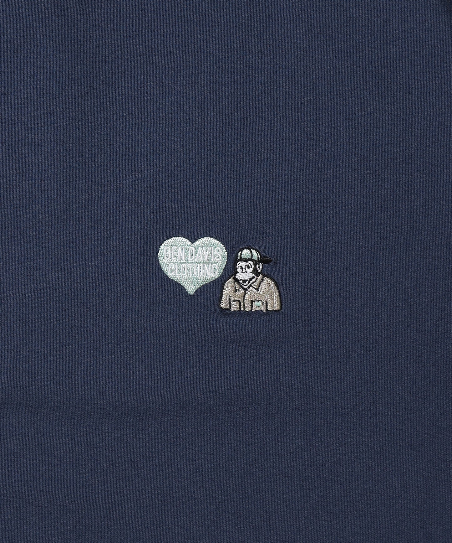 COOLER GORILLA EMB TEE / 接触冷感 オーバーサイズ 半袖 Tシャツ クルーネック 刺繍 ワンポイント プリント ユニセックス ネイビー