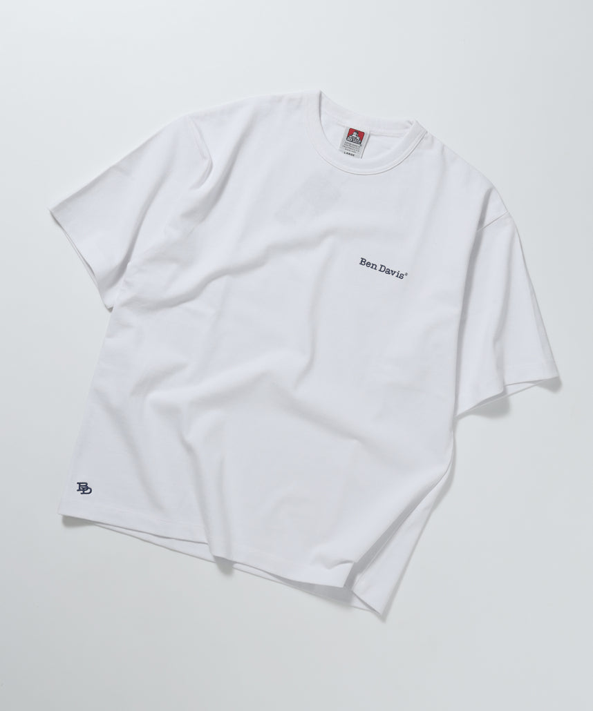 BEN'S EMB TEE / スケーター ワンポイント Tシャツ シンプル スクウェアロゴ 刺繍 半袖 ホワイト
