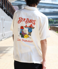 SOUVENIR EMB O/C SHIRT / 半袖 シャツ 刺繍 オープンカラー ヴィンテージライク オフホワイト