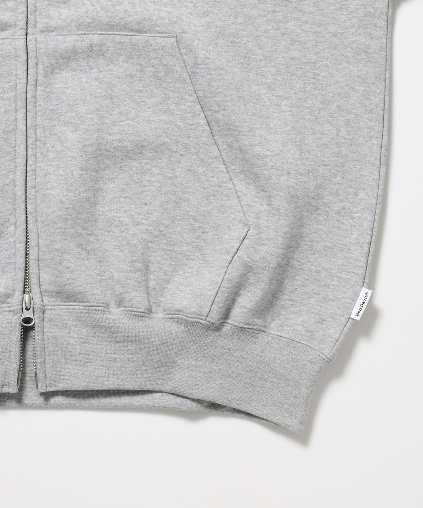 HEART CHENILLE ZIP HOODIE / ジップパーカー フード ハート チェニール 刺繍 裏起毛 ユニセックス グレー