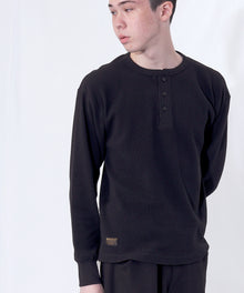 B.BALLSY ボールジーブラザーズ ルーズヘンリーネックワッフルティー2色 BEN DAVIS（ベンデイビス）】WAFFLE L/S HENLEY / ワッフル ヘンリー