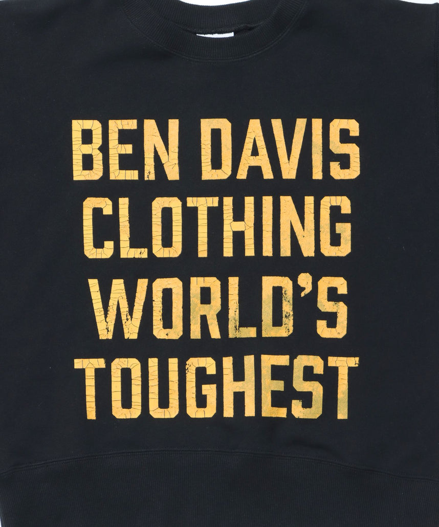 70'S FIT CRACK LOGO CREW / スウェット クルーネック 裏毛 長袖 短丈 ロゴプリント ブラック