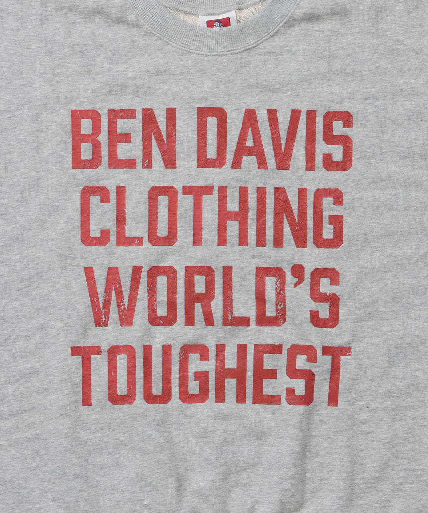 70'S FIT CRACK LOGO CREW / スウェット クルーネック 裏毛 長袖 短丈 ロゴプリント グレー