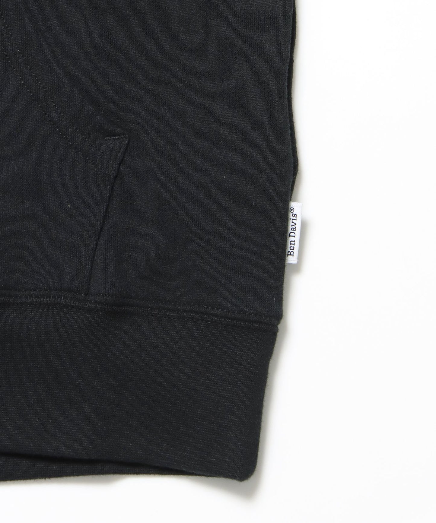 70'S FIT ZIP HOODIE / ジップパーカー 刺繍 フーディ ダブルジップ 裏毛 短丈 ブラック