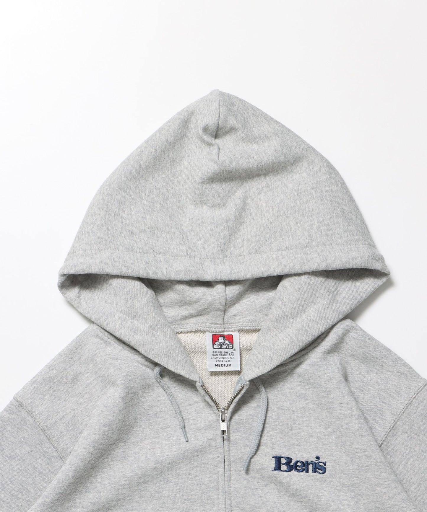 70'S FIT ZIP HOODIE / ジップパーカー 刺繍 フーディ ダブルジップ 裏毛 短丈 グレー