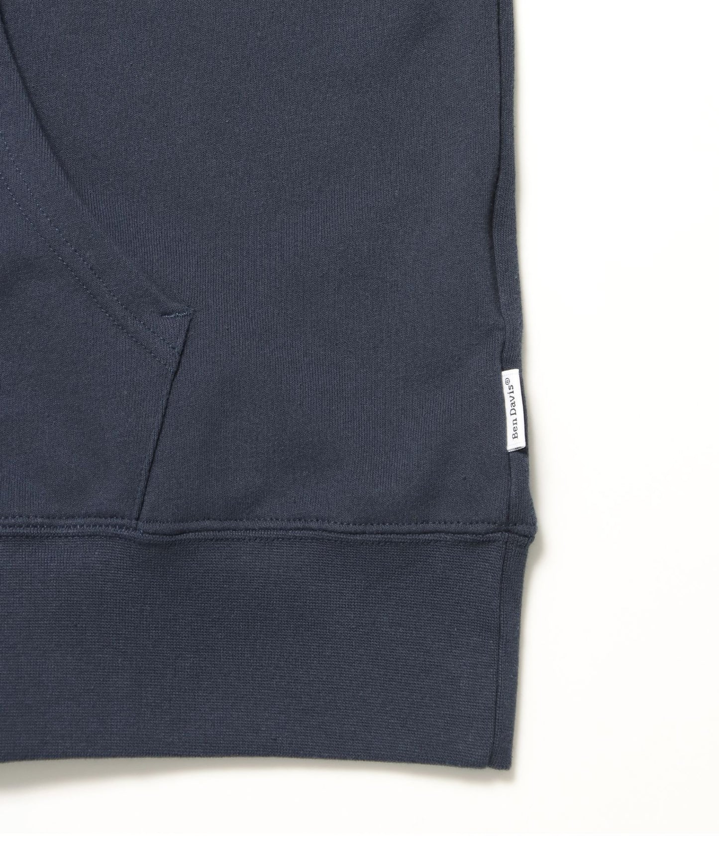 70'S FIT ZIP HOODIE / ジップパーカー 刺繍 フーディ ダブルジップ 裏毛 短丈 ネイビー