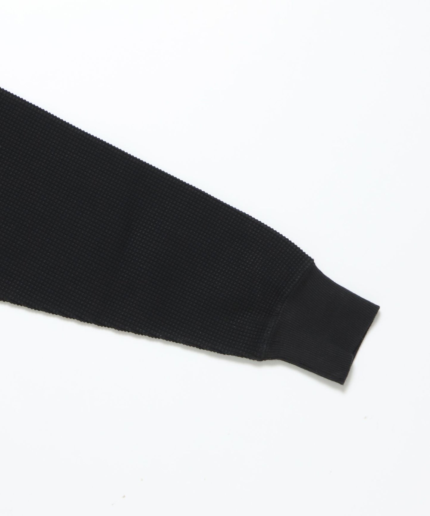 WAFFLE L/S CREW / ビッグシルエット ワッフル クルーネック 長袖 レイヤード ブラック