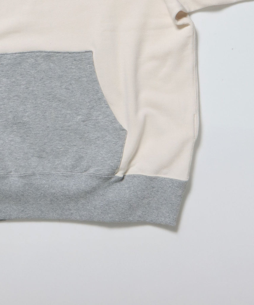 70’S FIT AFTER HOODIE / ビッグシルエット プルオーバー フーディ 裏毛 ワッフル 短丈 オフホワイト