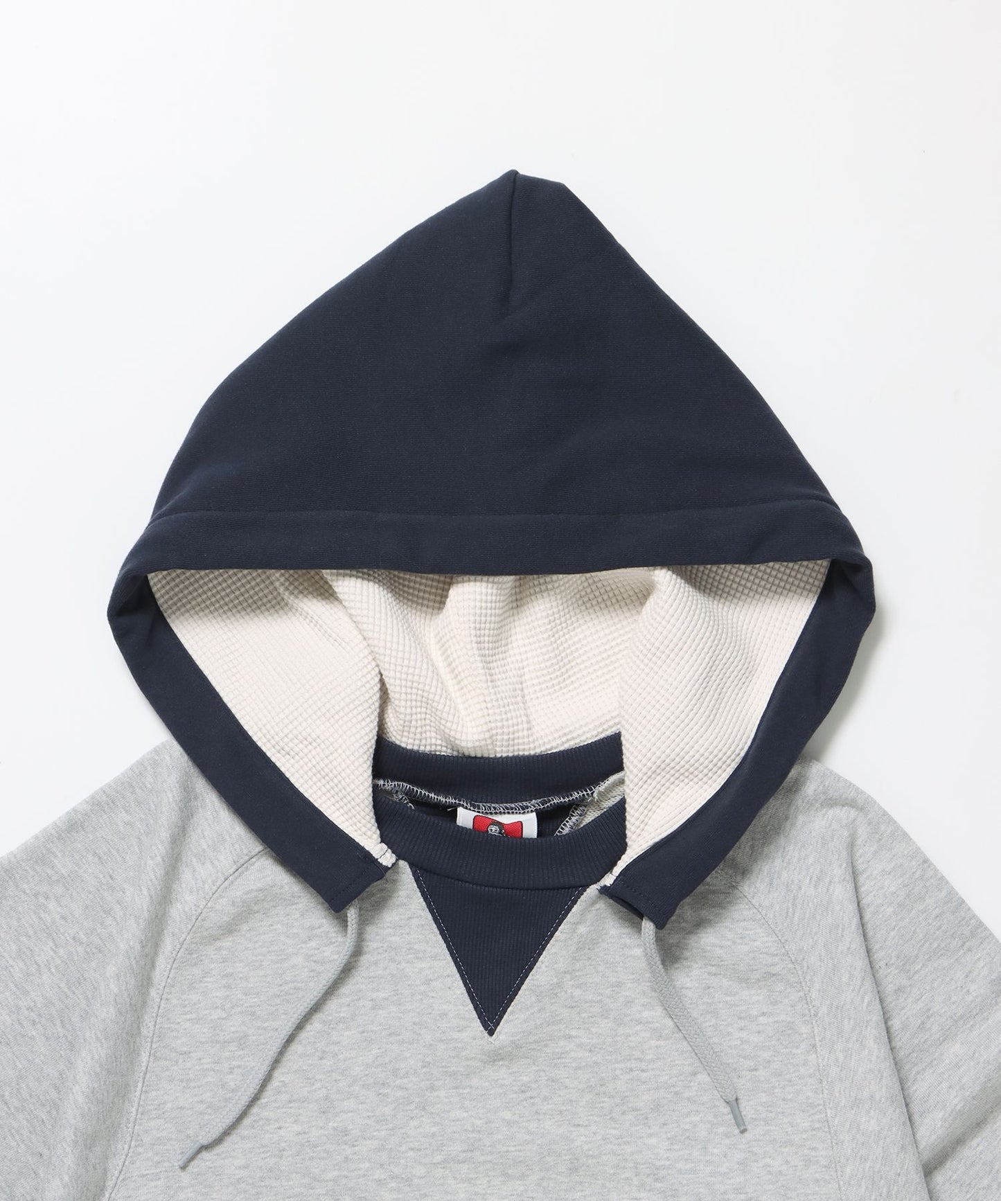 70’S FIT AFTER HOODIE / ビッグシルエット プルオーバー フーディ 裏毛 ワッフル 短丈 グレー