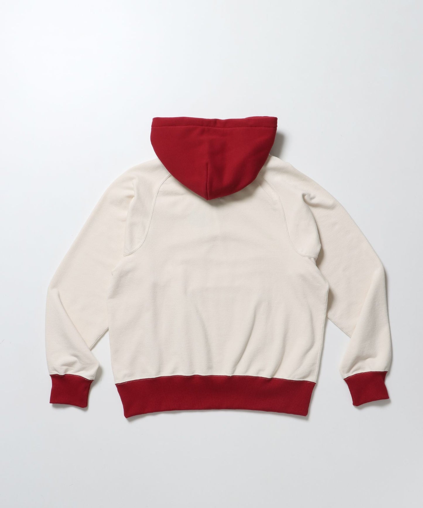 70’S FIT AFTER HOODIE / ビッグシルエット プルオーバー フーディ 裏毛 ワッフル 短丈 レッド