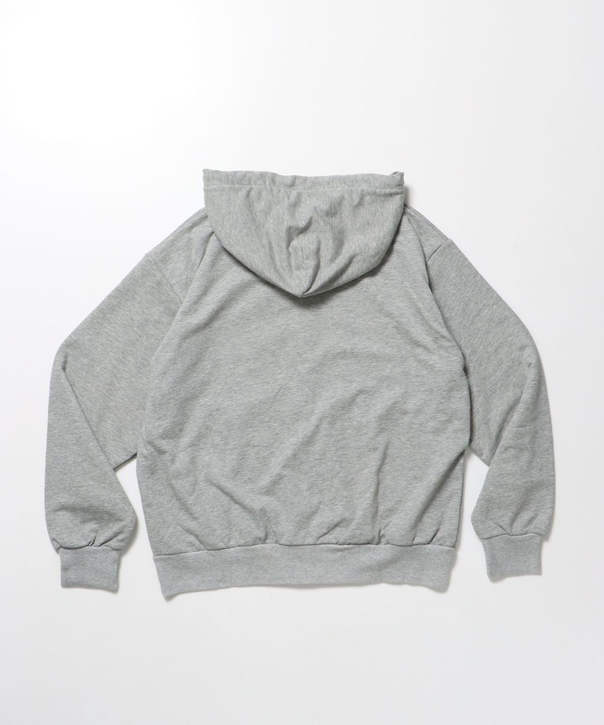 THERMAL LINED ZIP HOODIE / ダブルジップ ヘビーウェイト 短丈 裏毛 ワッフル フーディ グレー