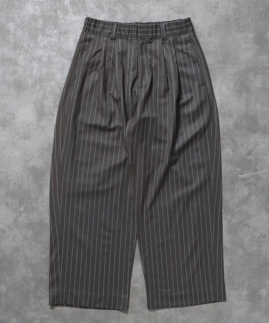 FFEIN(フェイン)】ストライプワイドタックパンツ / スラックス パンツ