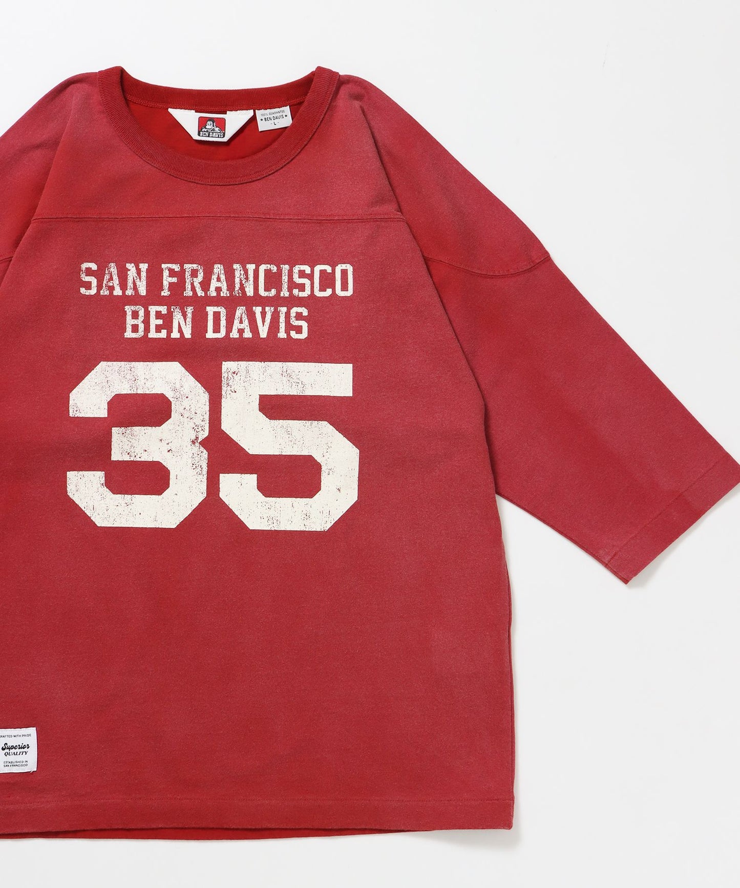 【BEN DAVIS（ベンデイビス）】VNTG FOOTBALL TEE レッド