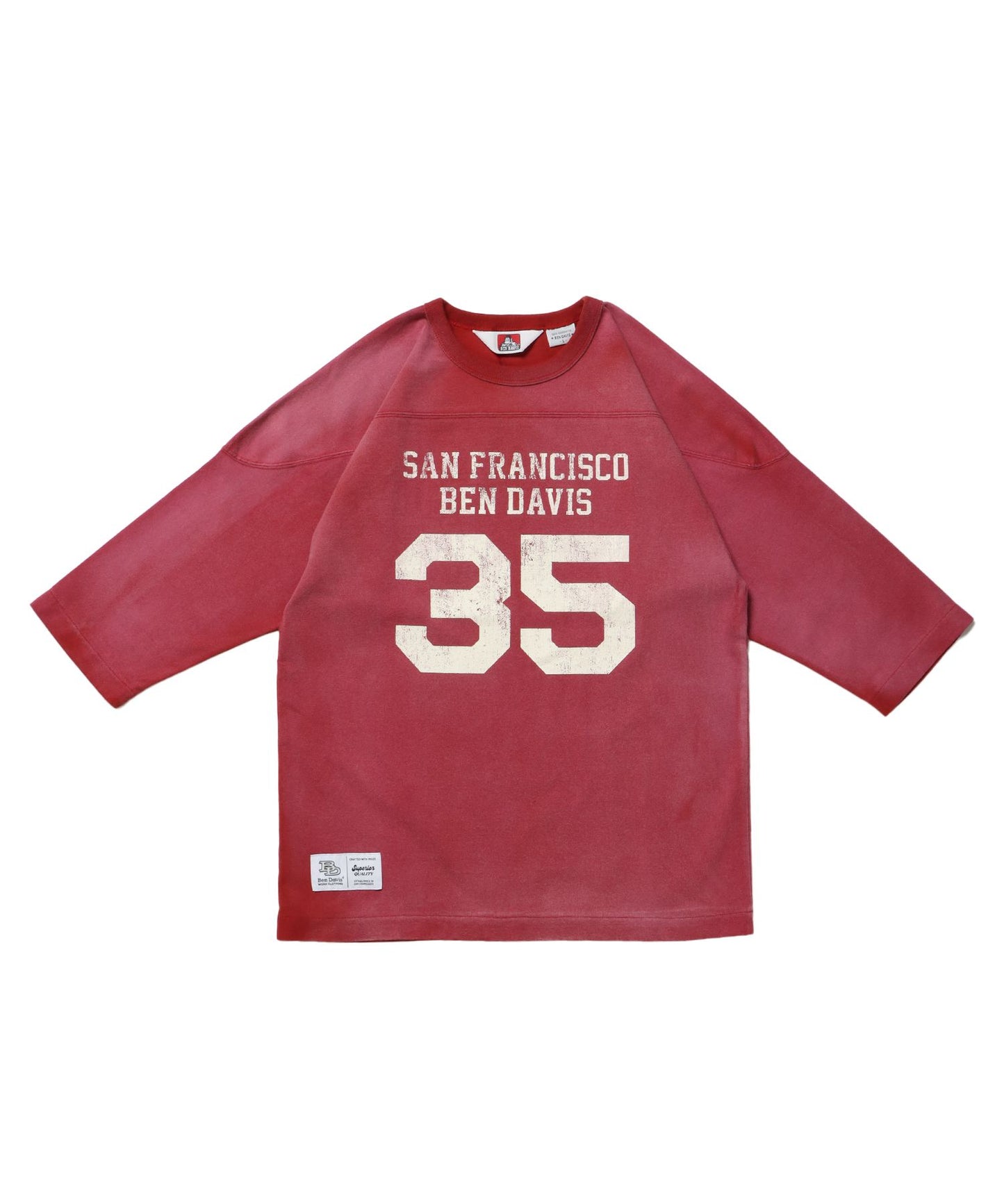【BEN DAVIS（ベンデイビス）】VNTG FOOTBALL TEE レッド