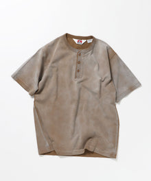 CLASSIC S/S HENLEY / Tシャツ ヘンリーネック  無地 シンプル ユニセックス 加工 ベージュ