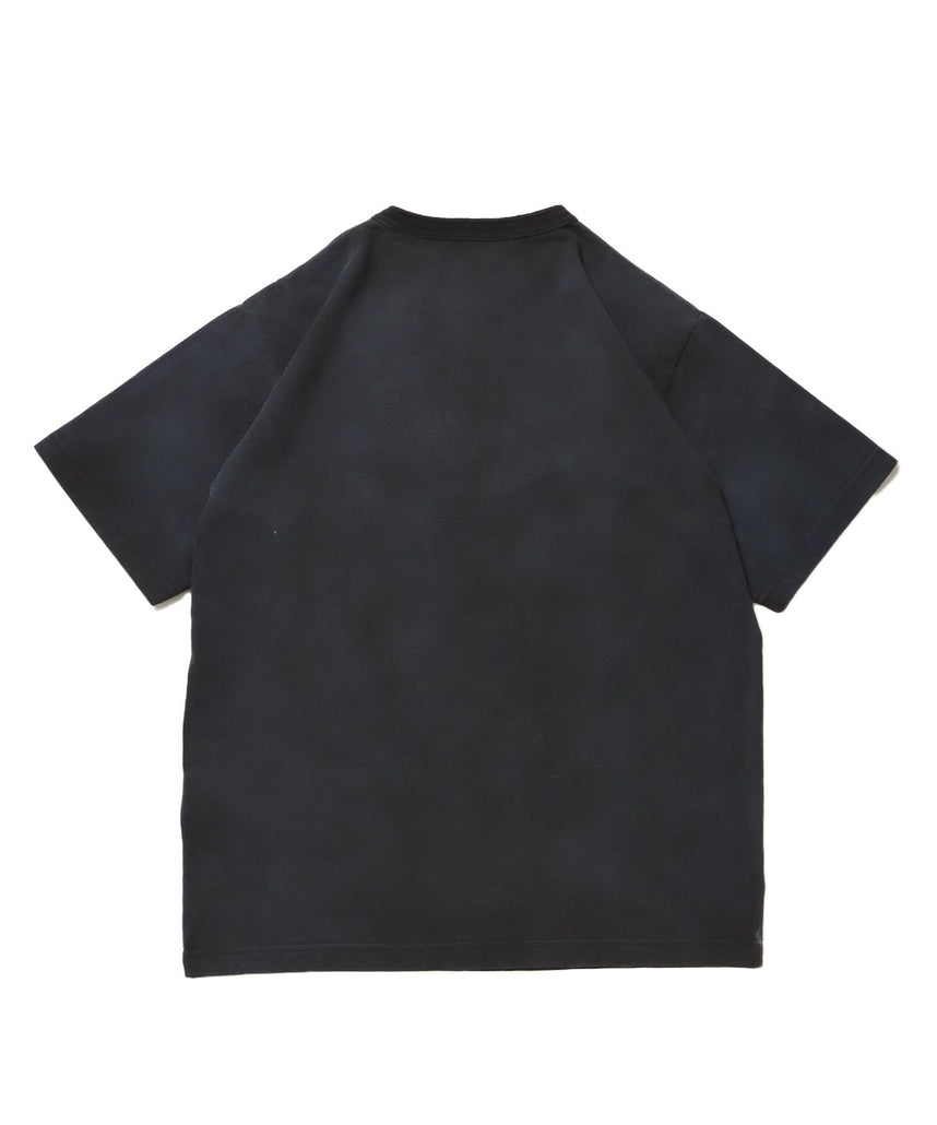 CLASSIC S/S HENLEY / Tシャツ ヘンリーネック  無地 シンプル ユニセックス 加工 ブラック
