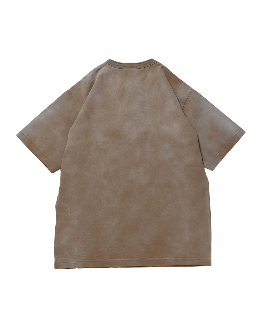 CLASSIC S/S HENLEY / Tシャツ ヘンリーネック  無地 シンプル ユニセックス 加工 ベージュ