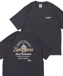 【BEN DAVIS（ベンデイビス）】BD LABEL EMB TEE / Tシャツ クルーネック  ワンポイント シンプル ユニセックス チャコール