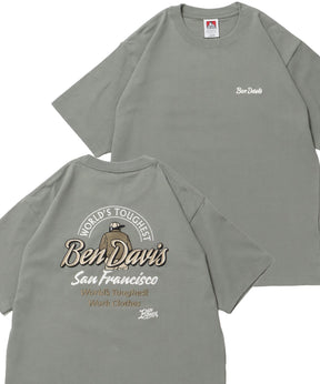【BEN DAVIS（ベンデイビス）】BD LABEL EMB TEE / Tシャツ クルーネック  ワンポイント シンプル ユニセックス グリーン