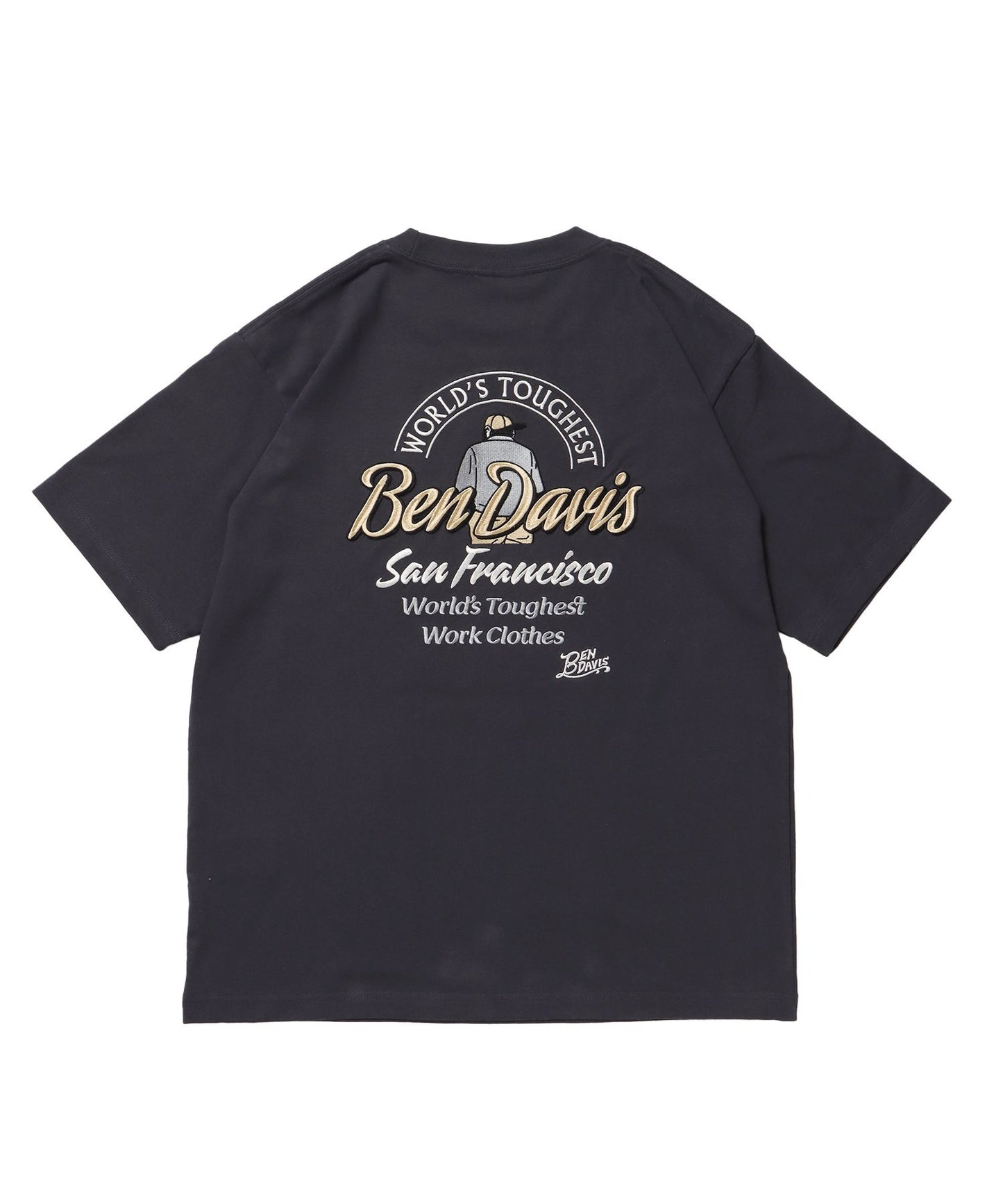 【BEN DAVIS（ベンデイビス）】BD LABEL EMB TEE チャコール